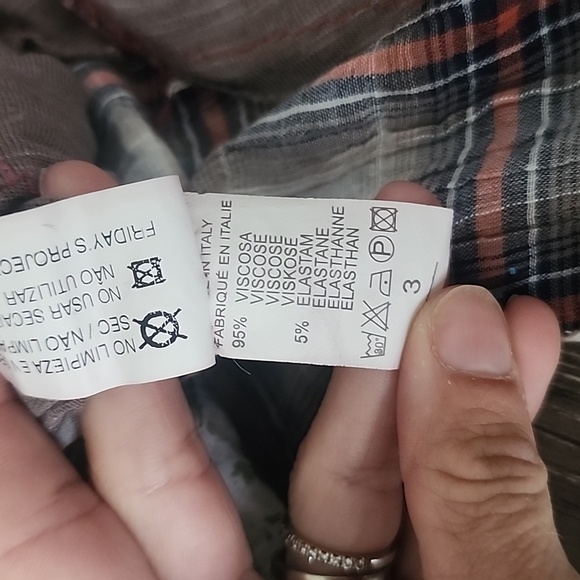 Fridays Project Made in Italy Mixed Media Splatter Paint Scoop Neck Tee Medium - Picture 7 of 8